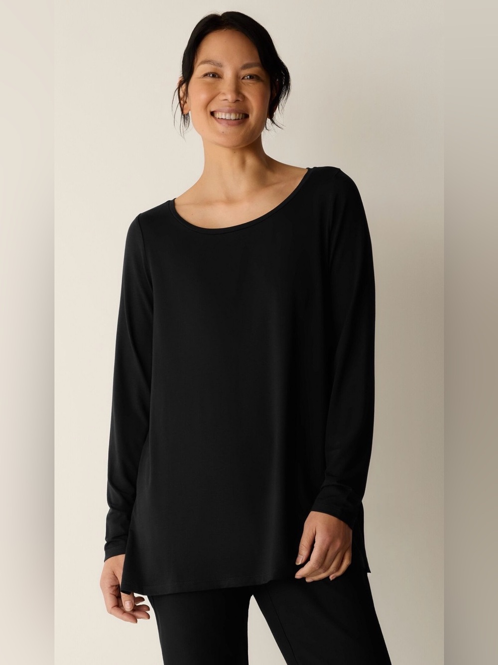 Eileen Fisher Fine Jersey Ballet Neck Long Top